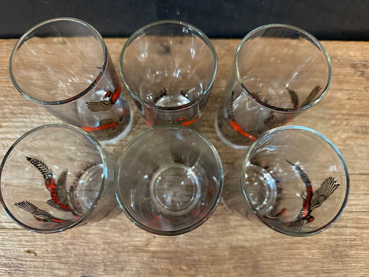 Hazel Atlas Ring Necked Pheasant Tumblers | Set of 6