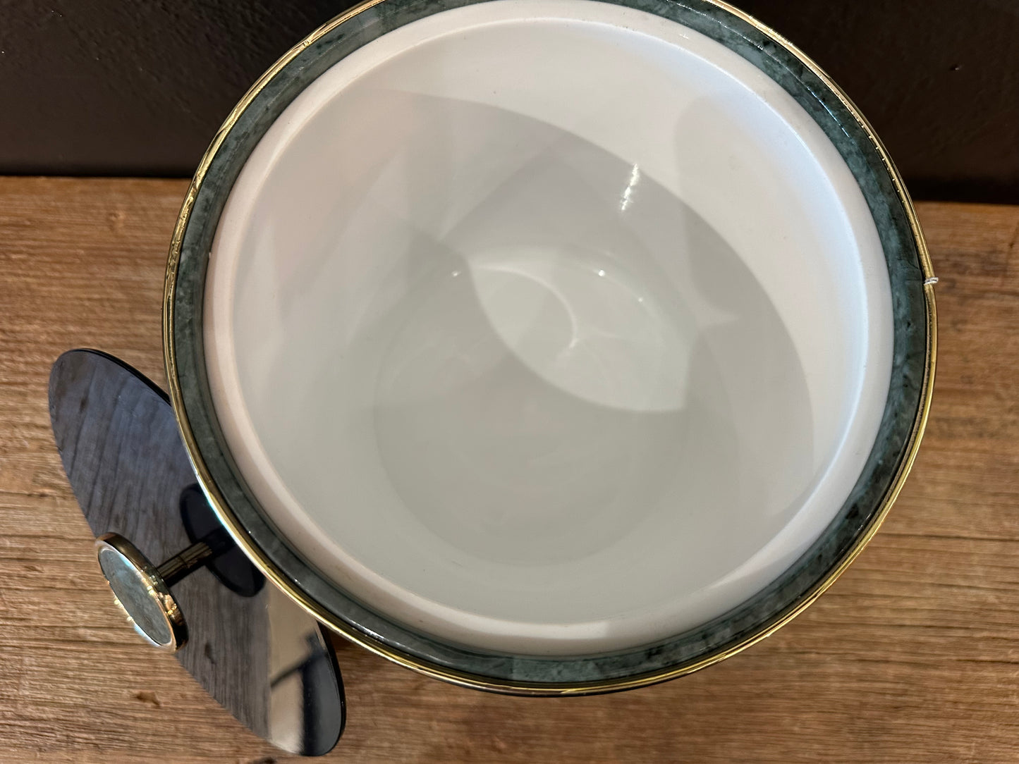 Vintage Ice Bucket | Faux Green Marble