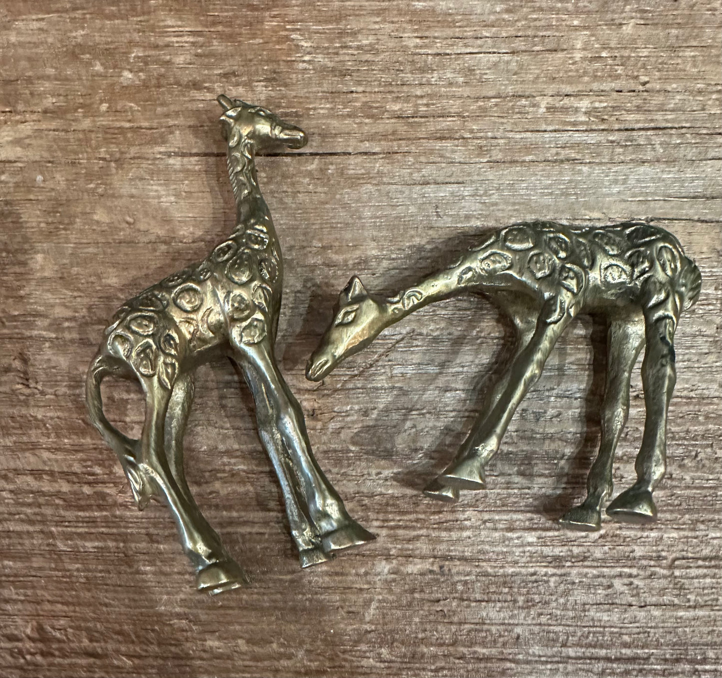 Vintage Brass Giraffes