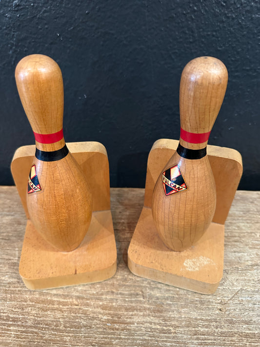 Vintage Vulcan Bowling Pin Bookends