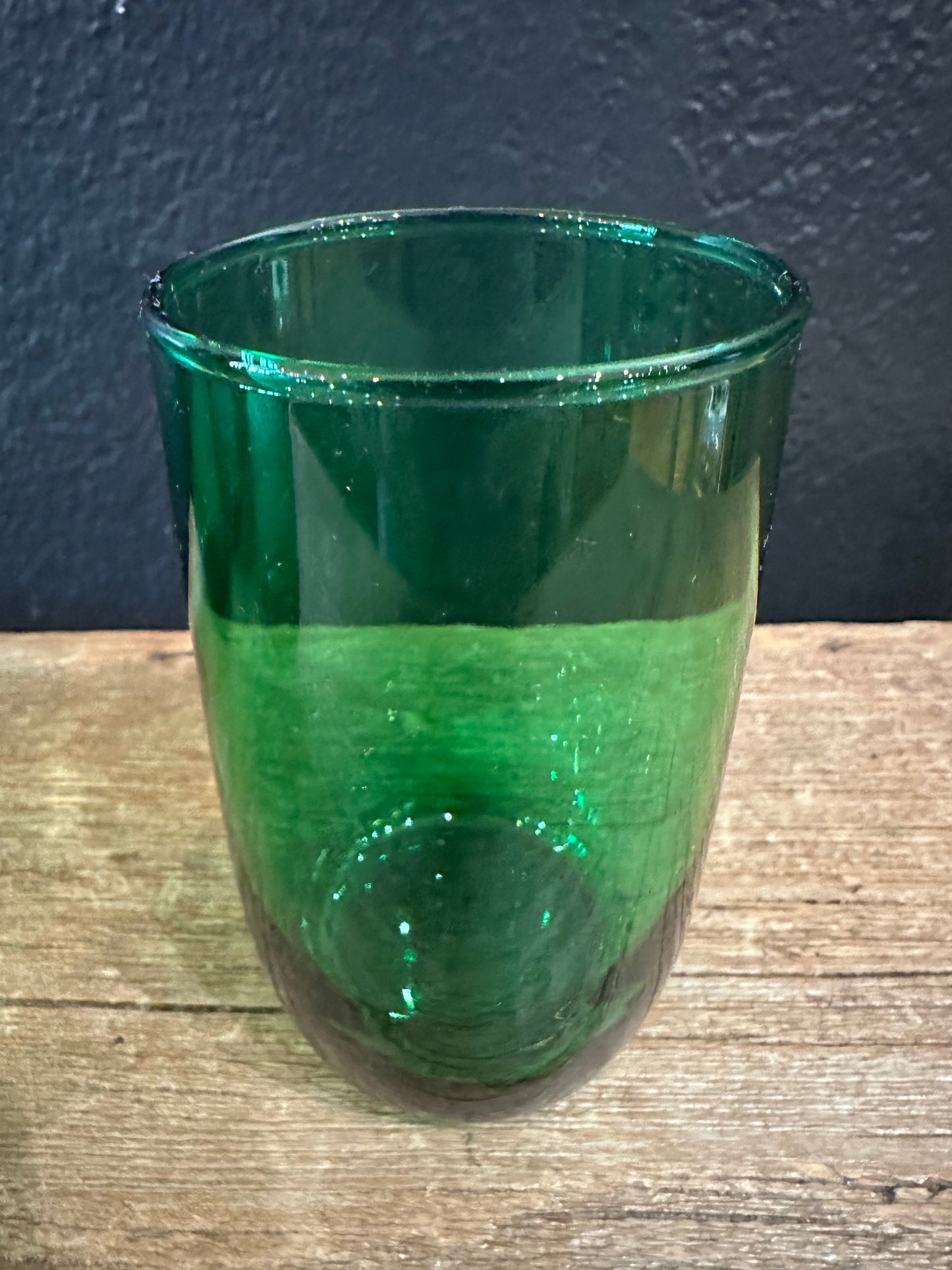 Vintage MCM Green Glass Tumblers | Set Of 4