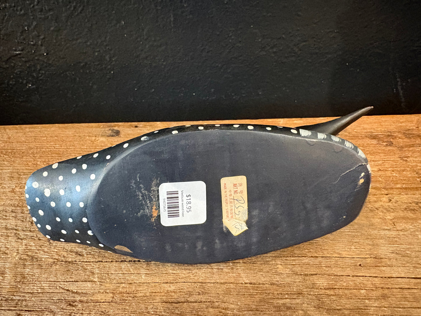 Vintage Hand Painted Wood Loon