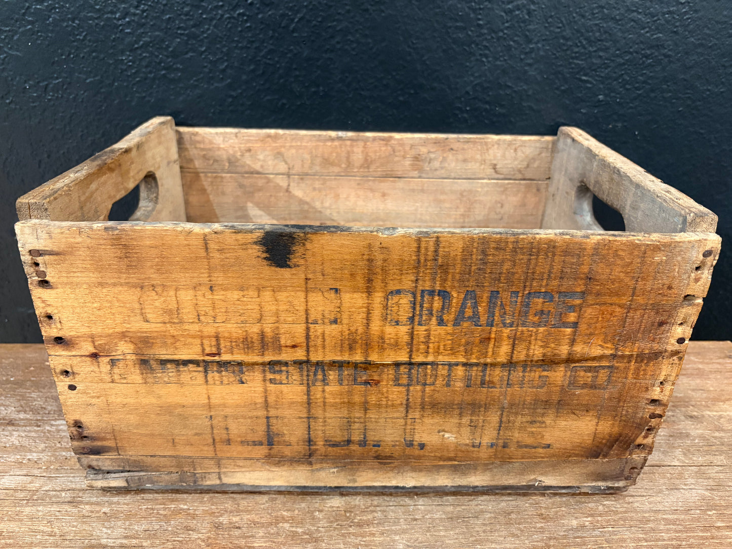 Vintage Mission Orange Wood Crate