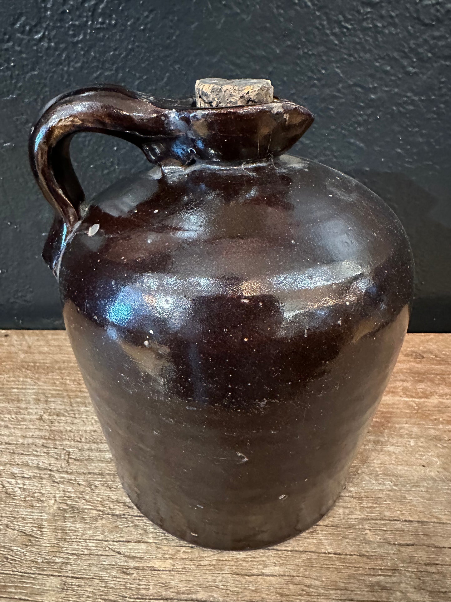 Antique Stoneware Brown Jug