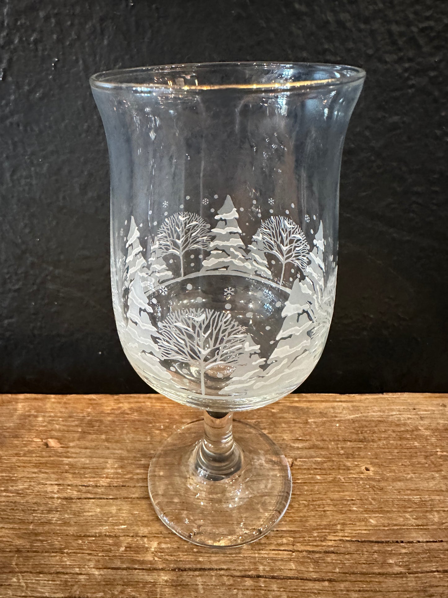 Vintage Winter Wonderland Stemmed Wine Glasses | Set Of 6