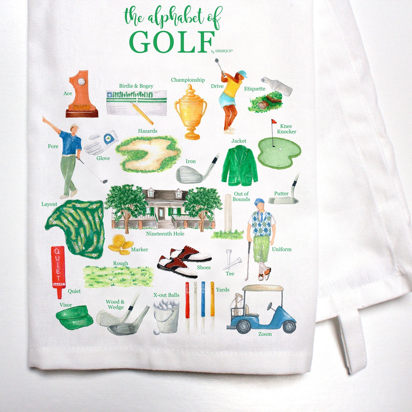 Golf Alphabet Bar Towel