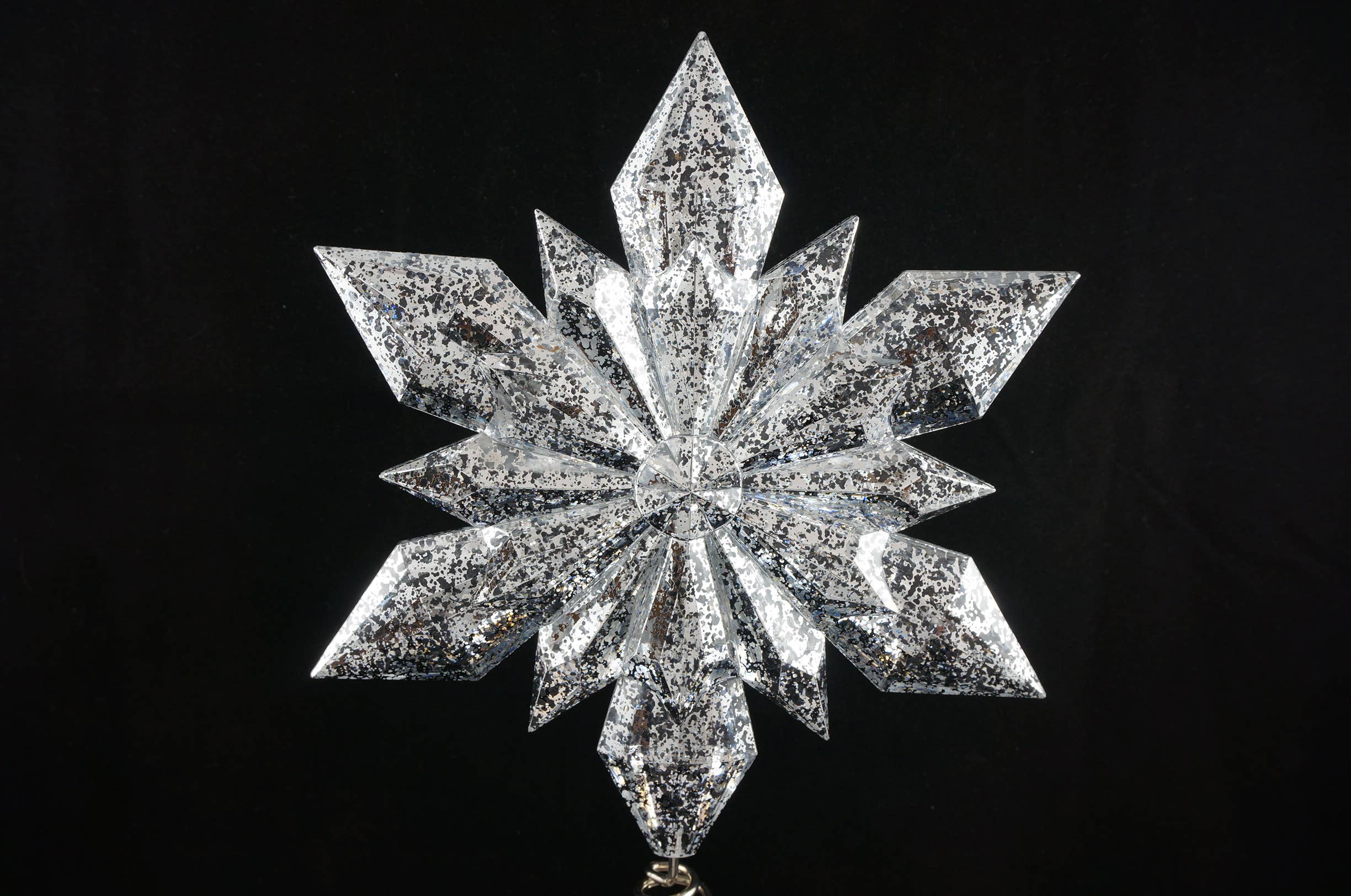 Mercury Silver Snowflake Tree Topper