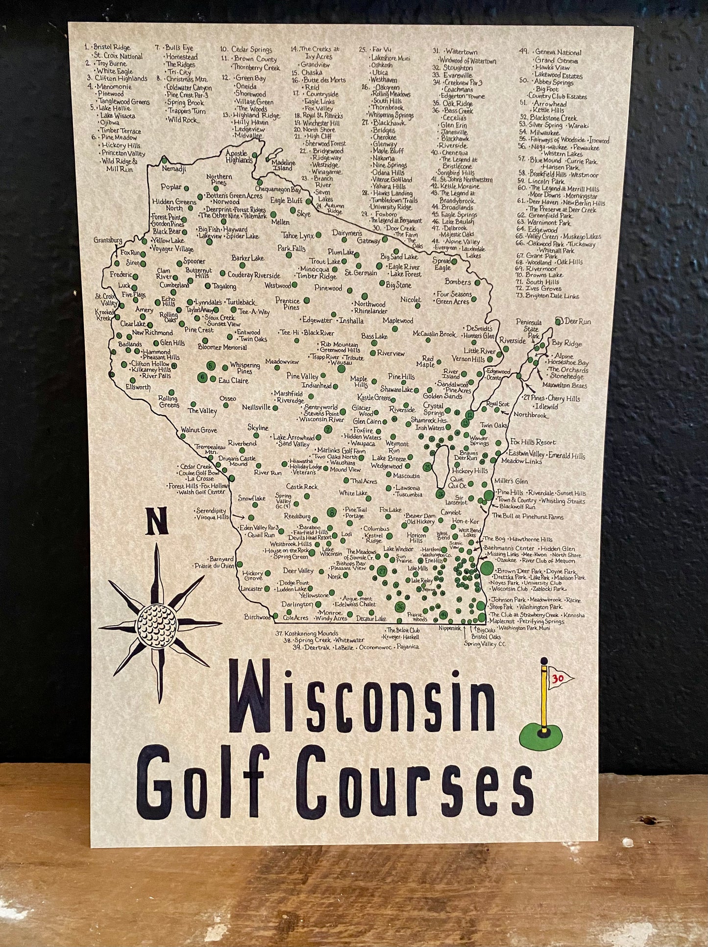 Wisconsin Golf Course Map