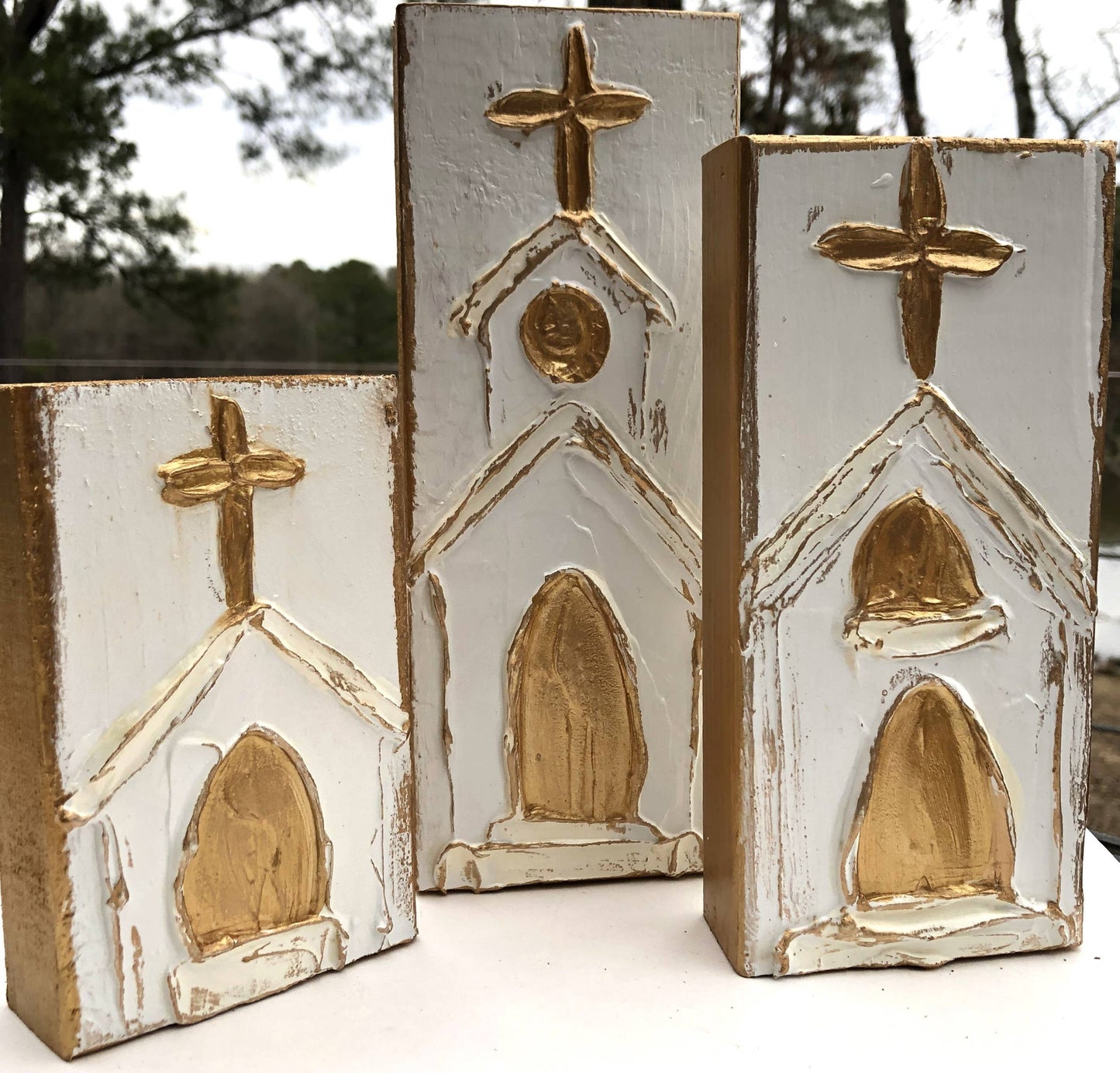 Handpainted Church | Wood Blocks