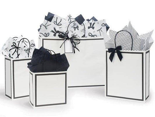 Black and White Luxe Borders Gift Bags
