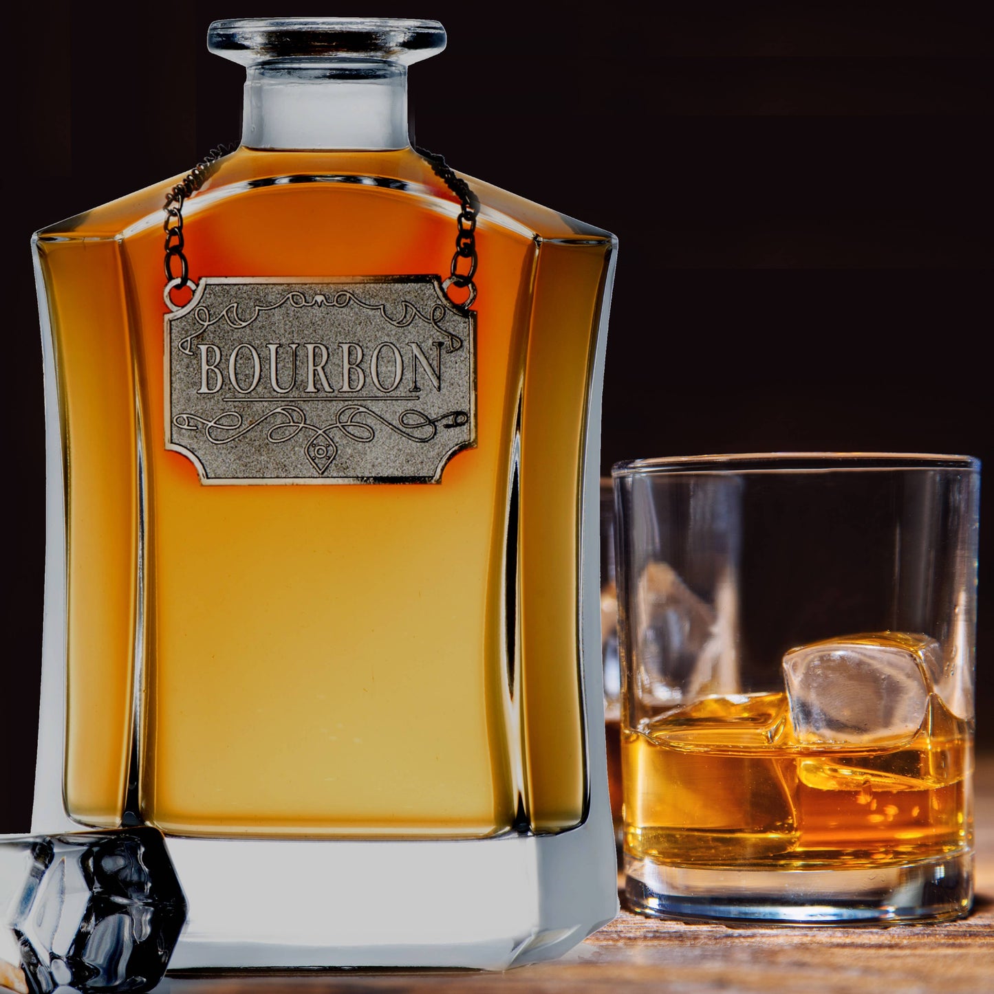 Whiskey Decanter With Label Tag