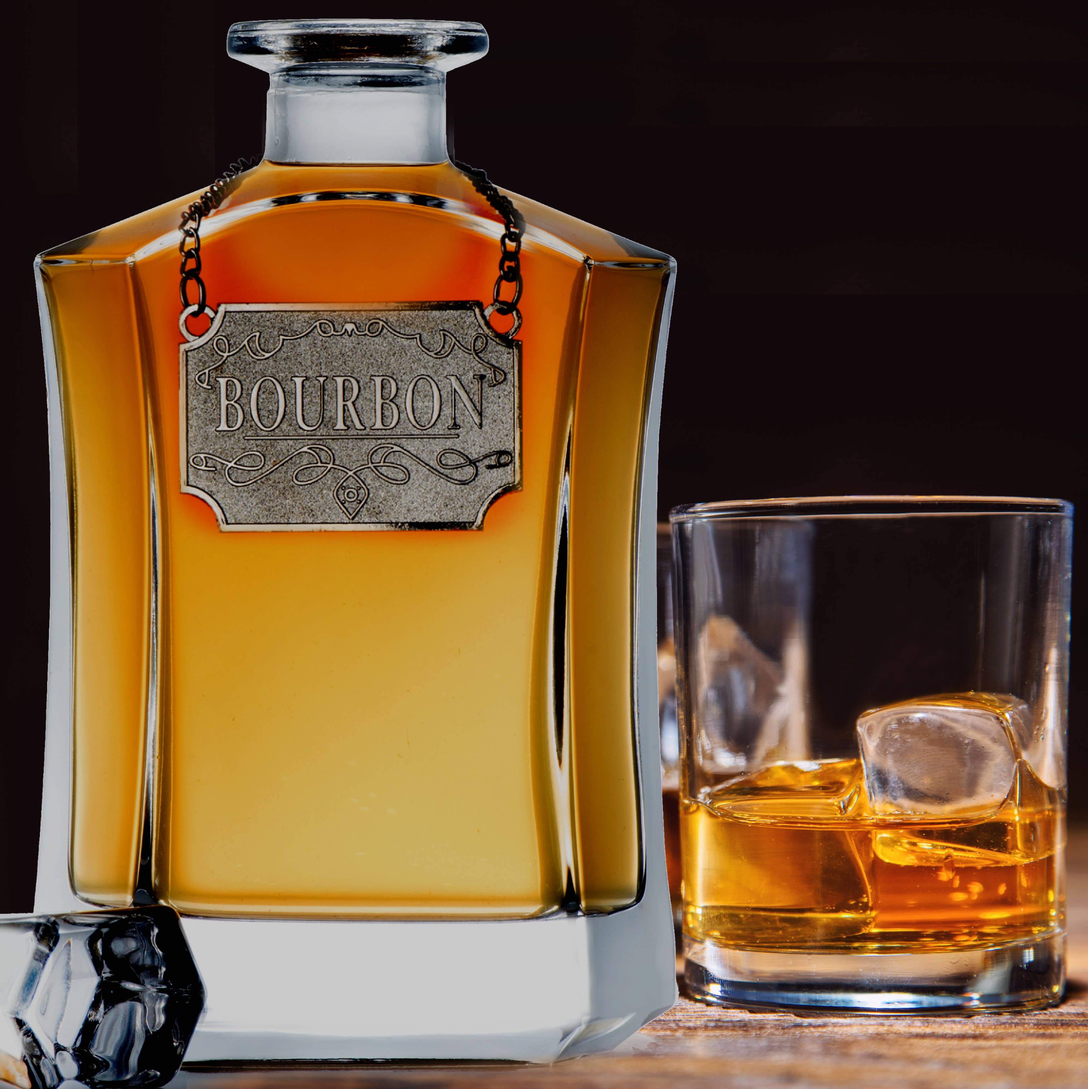 Whiskey Decanter With Label Tag