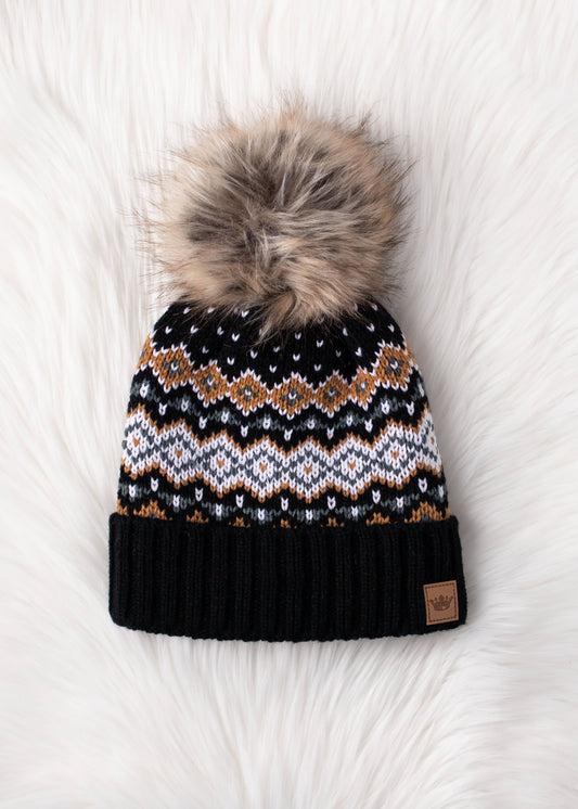 Patterned Pom Hat