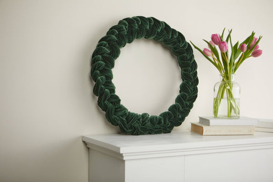 Emerald Woven Velvet Wreath - 14"