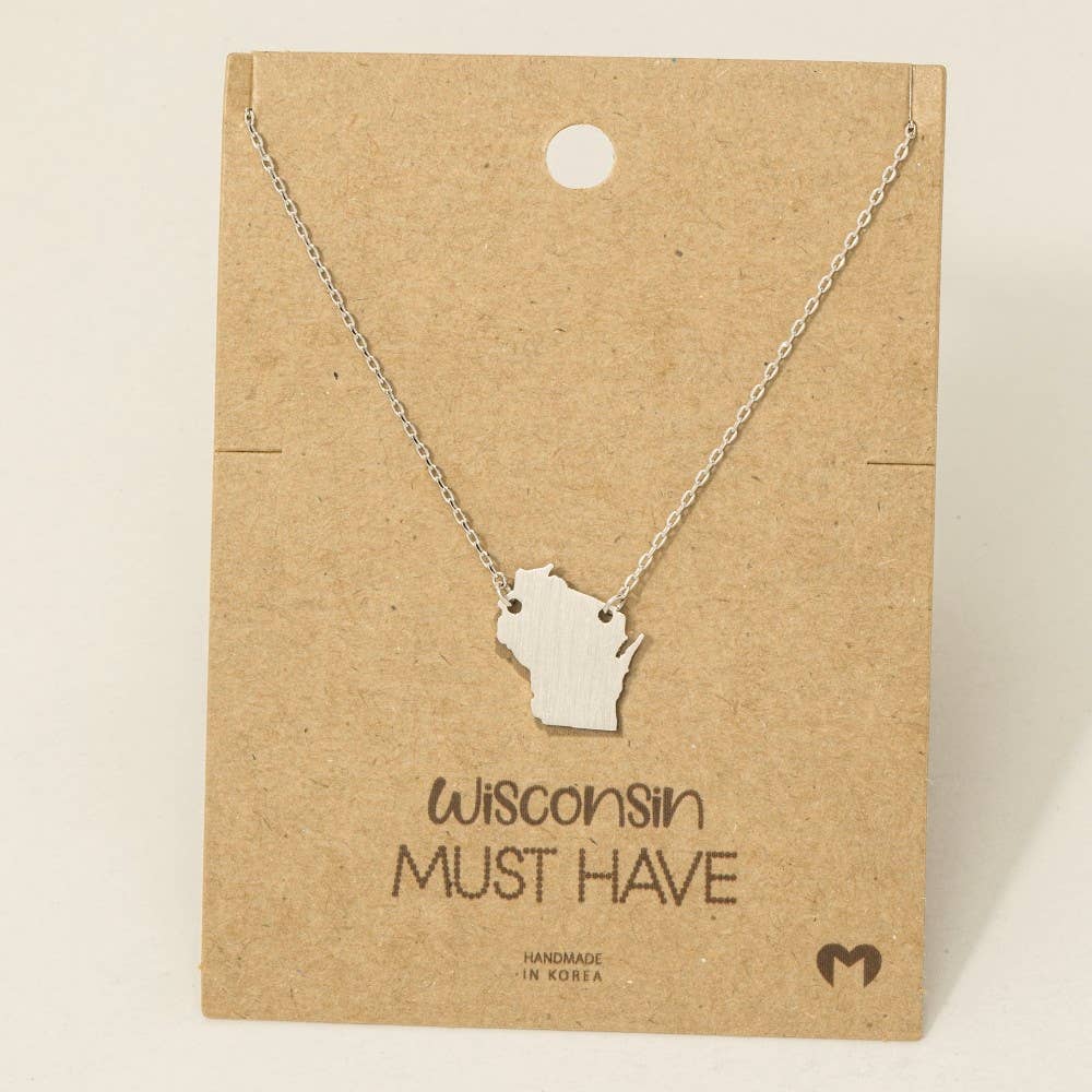 Wisconsin State Pendant Necklace