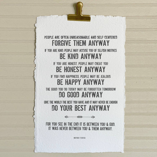 Mother Teresa Handmade Paper Print