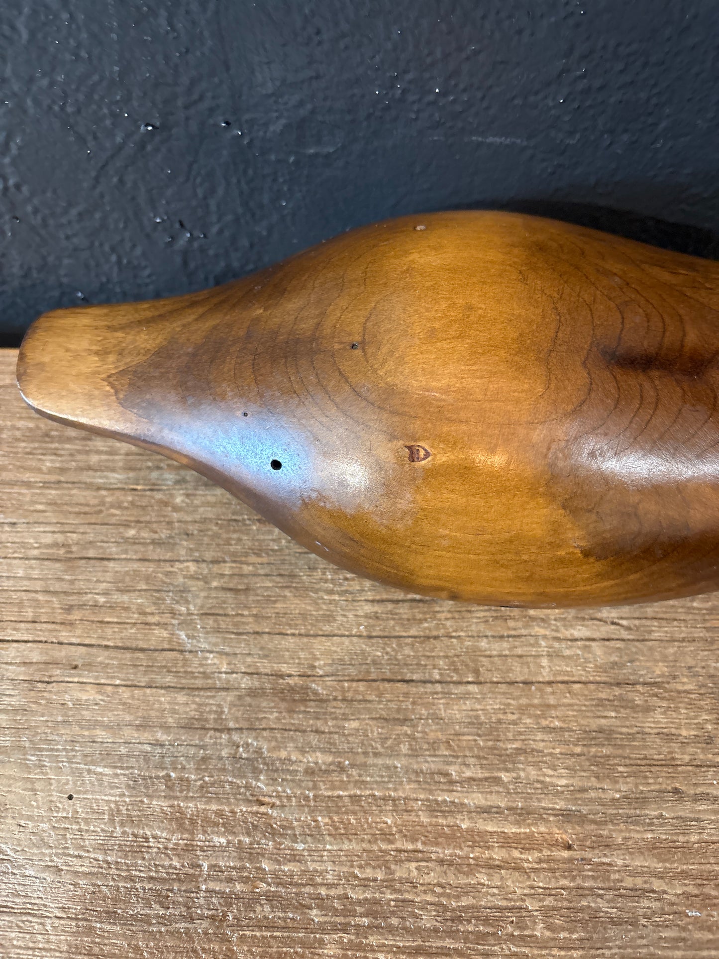 Carved Wood Duck Signed ‘82
