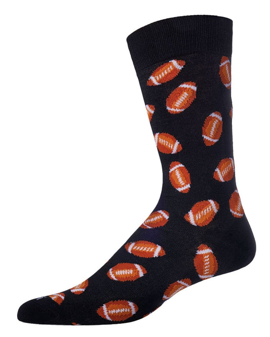 Football Bamboo Blend Men's Crew Socks