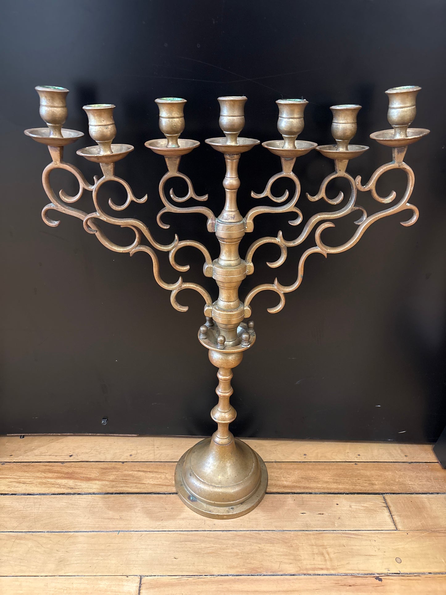 Vintage Seven Arm Brass Candlelabra