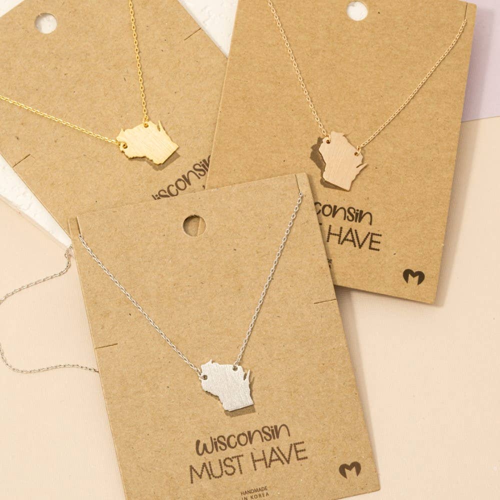Wisconsin State Pendant Necklace