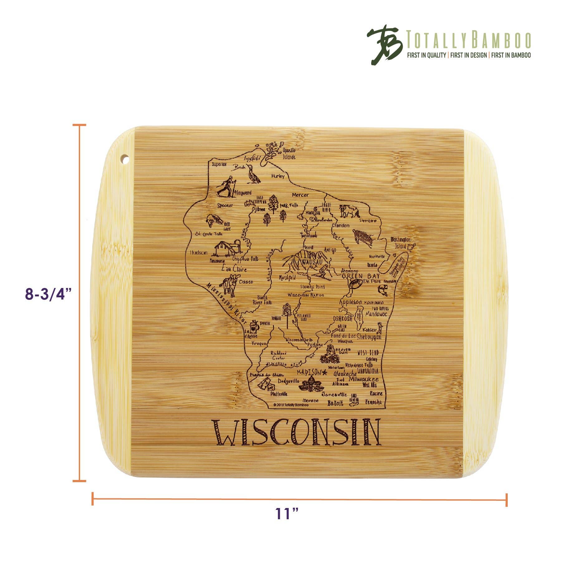 A Slice of Life Wisconsin Cutting & Charcuterie Board