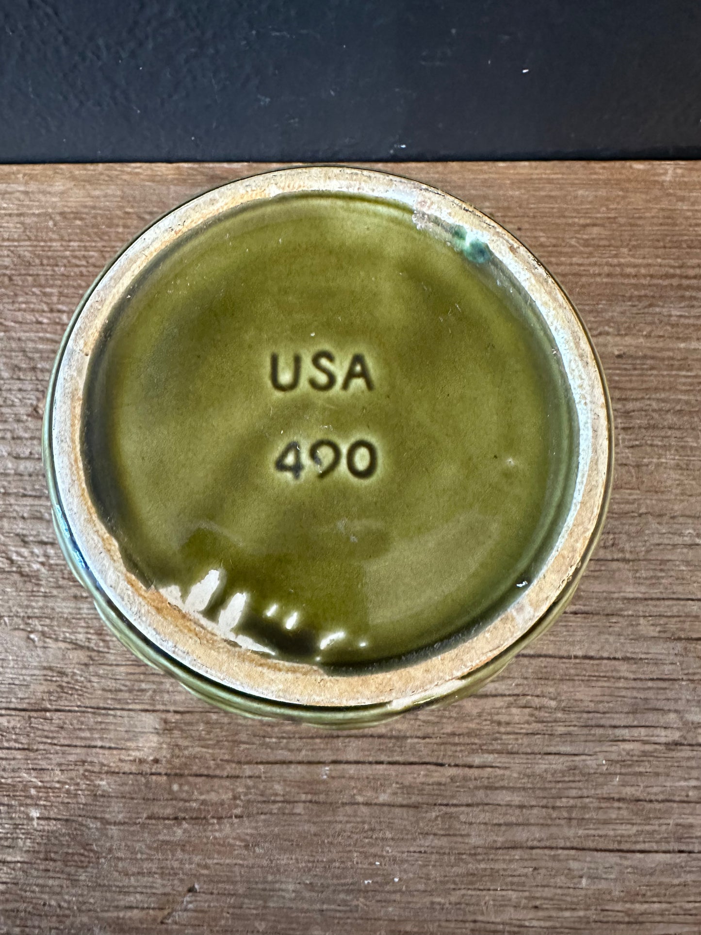 Vintage USA Olive Green Planter