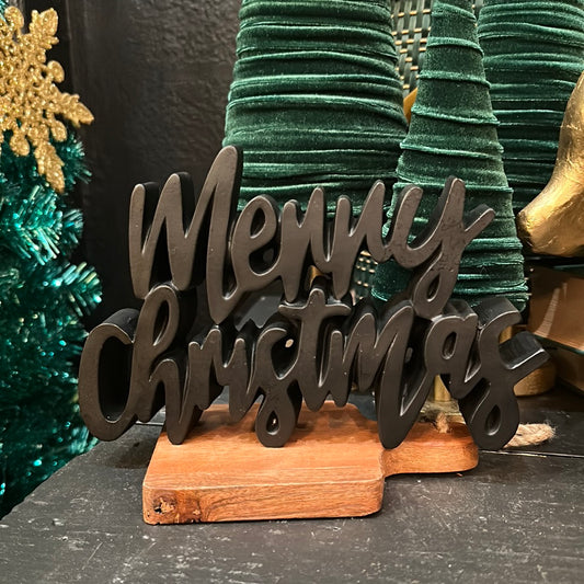 Black "Merry Christmas" Decor