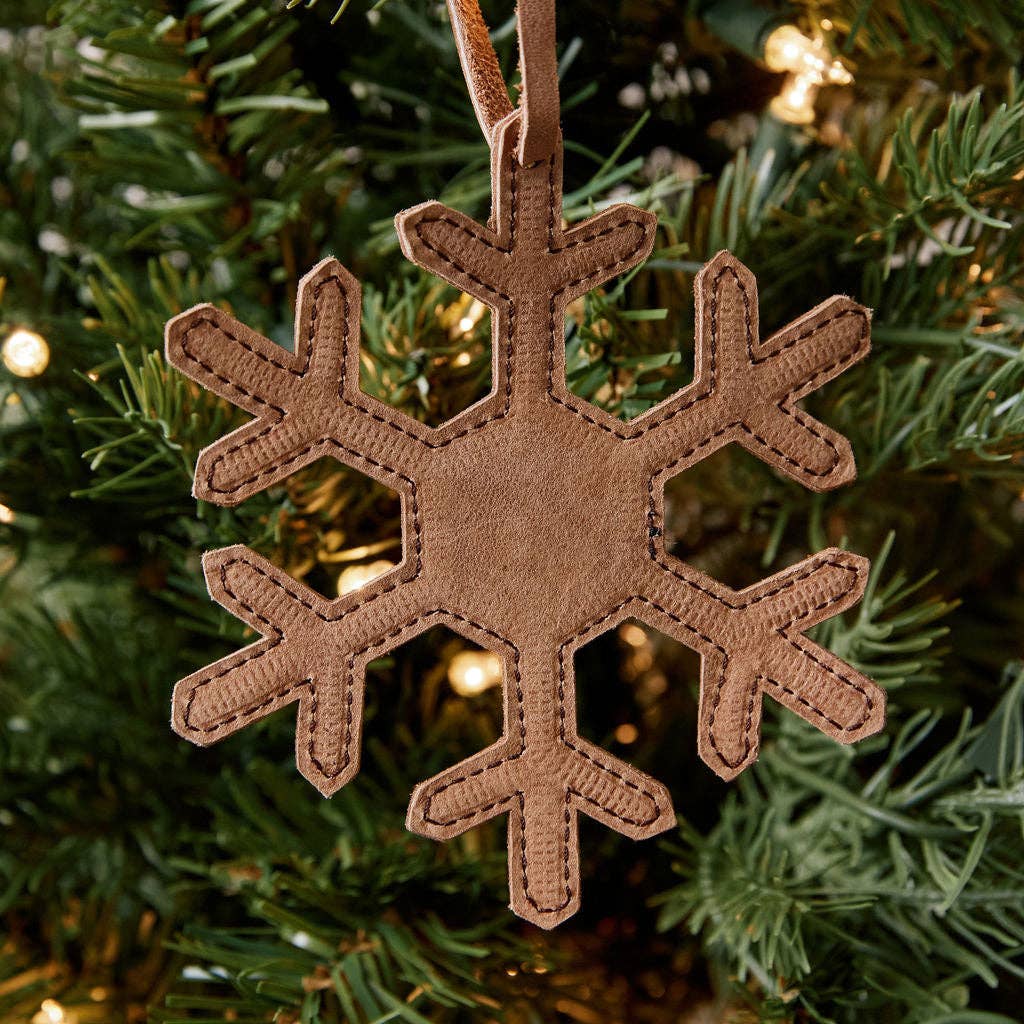 Leather Snowflake Ornament