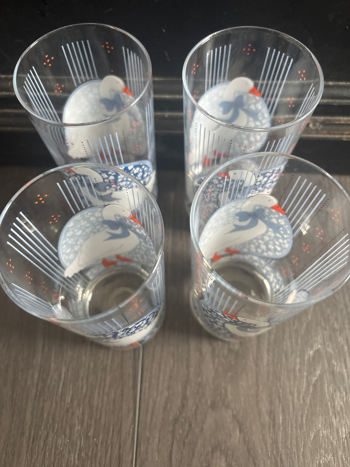 Vintage Porch Goose Glasses | Set of 4