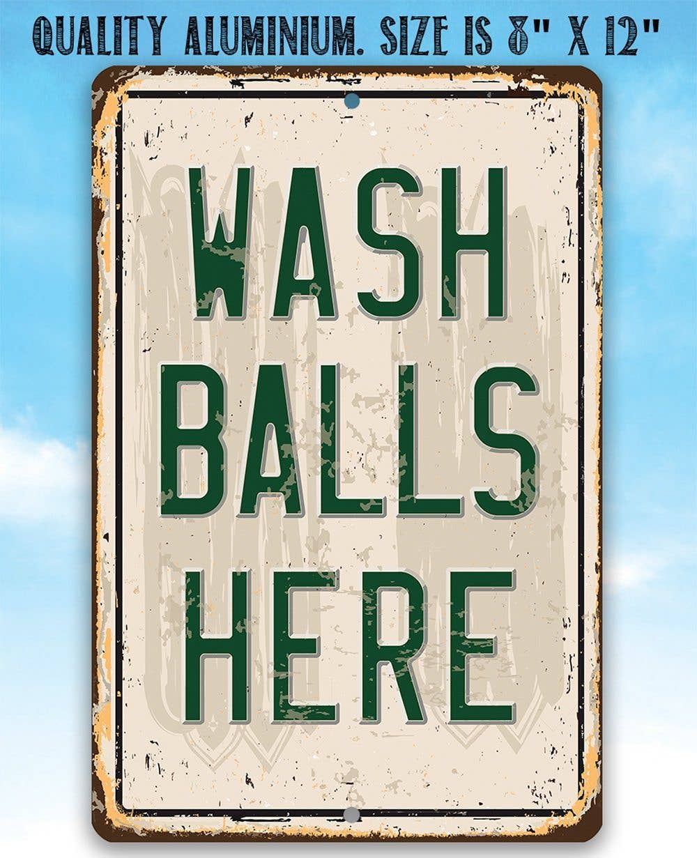 Wash Balls Here Golf Sign