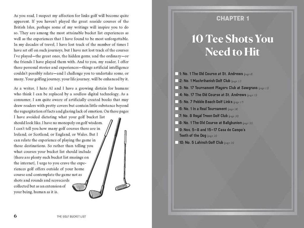 Golf Bucket List Book