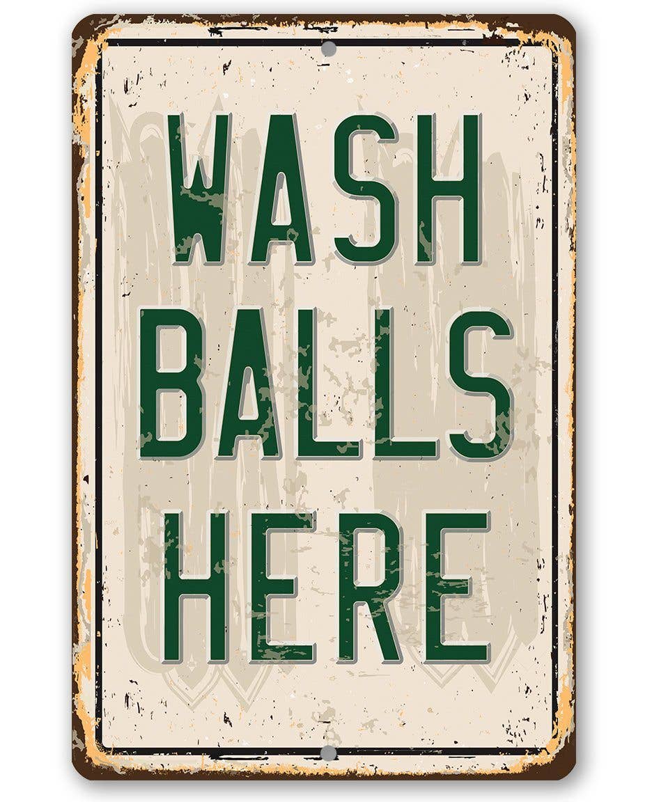 Wash Balls Here Golf Sign