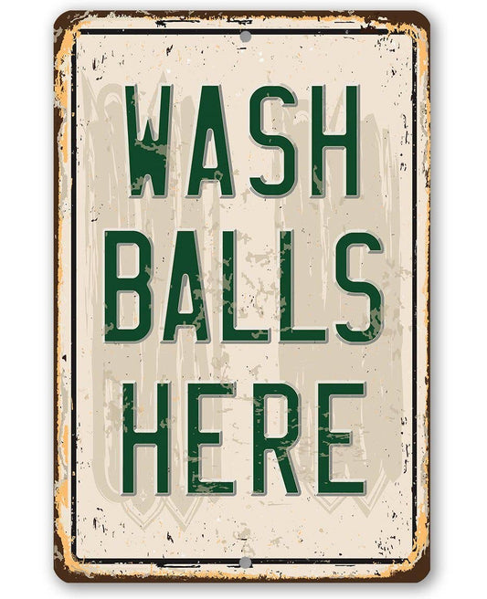 Wash Balls Here Golf Sign
