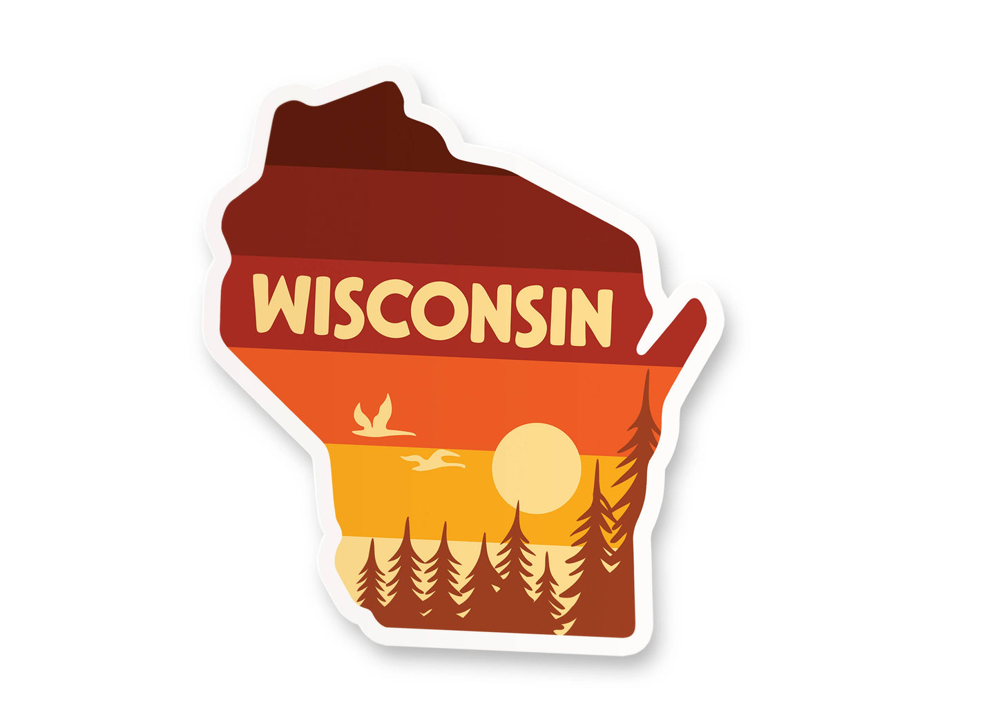 Wisconsin Forest Ombre Vinyl Sticker -