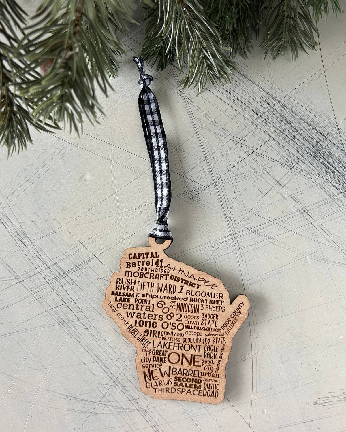 Wisconsin Breweries Wood Ornament