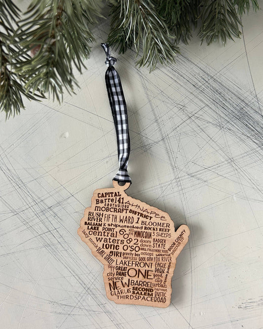 Wisconsin Breweries Wood Ornament