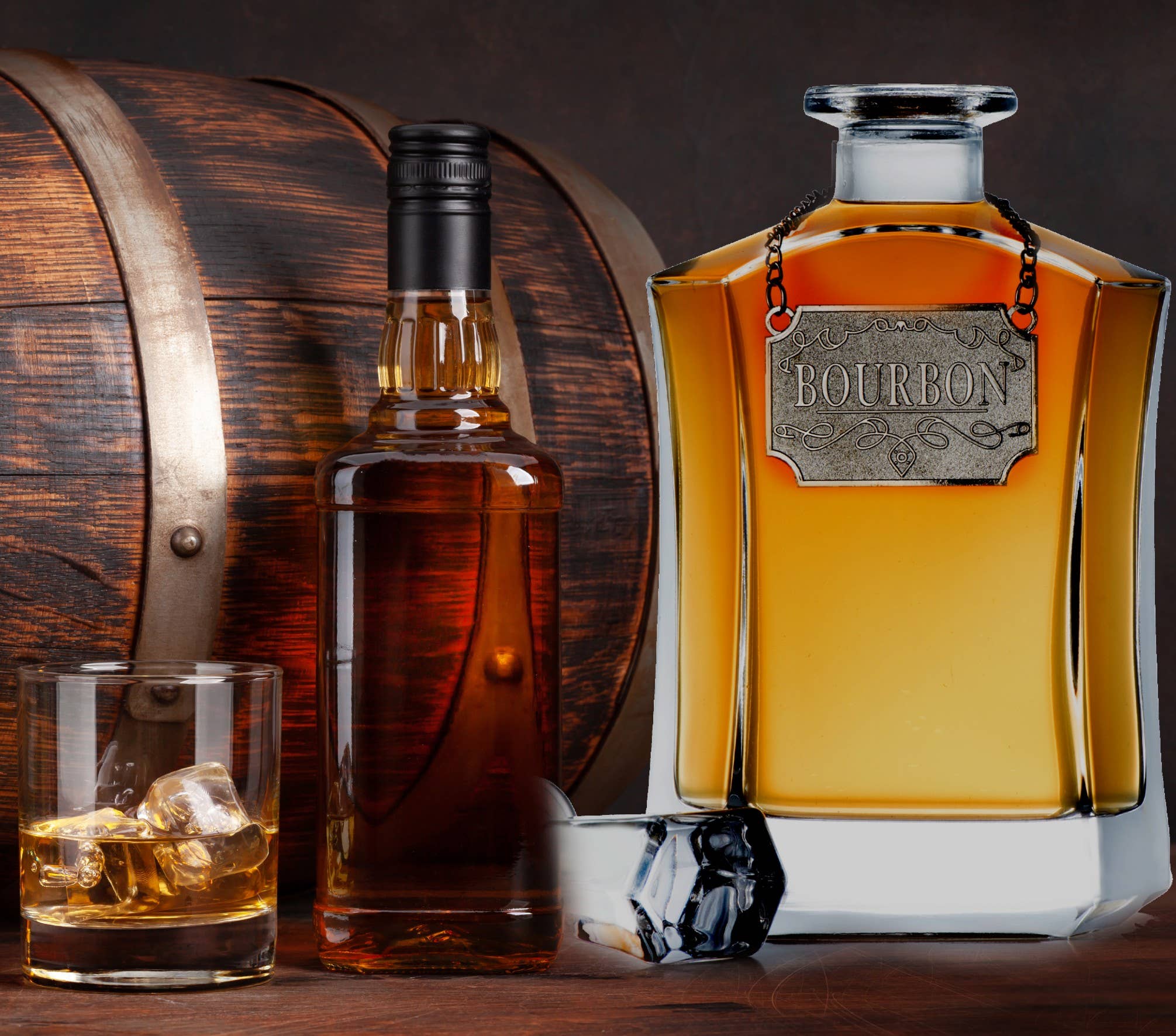 Whiskey Decanter With Label Tag