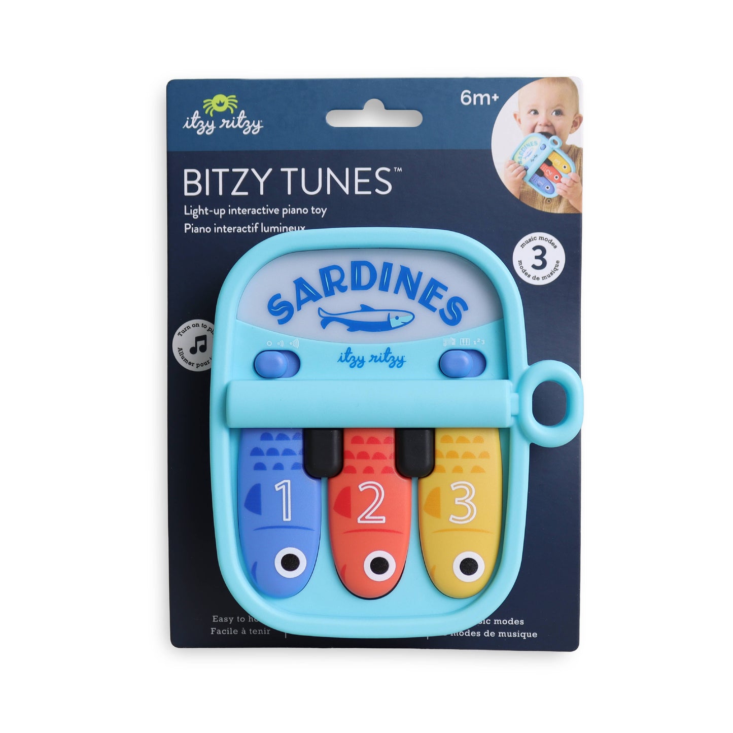 Bitzy Tunes™ Sardines | Light-up Interactive Piano Toy