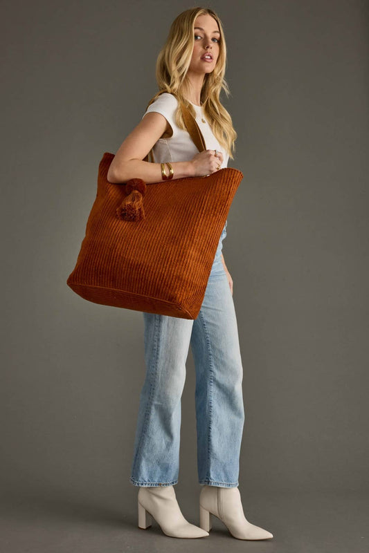 Rust Corduroy Tote