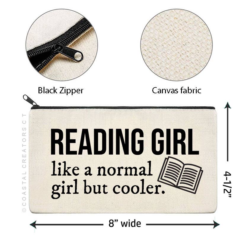 Reading Girl Zipper Bag