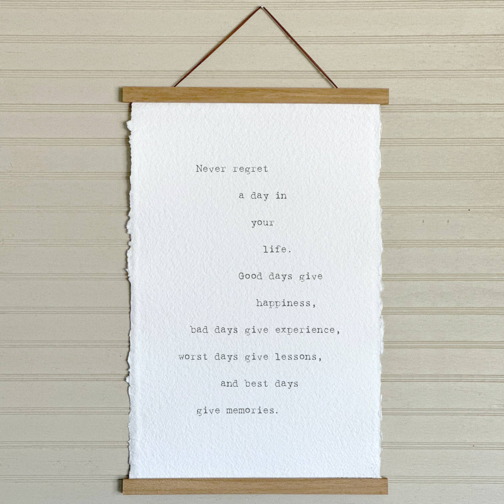 Never Regret Handmade Paper Print