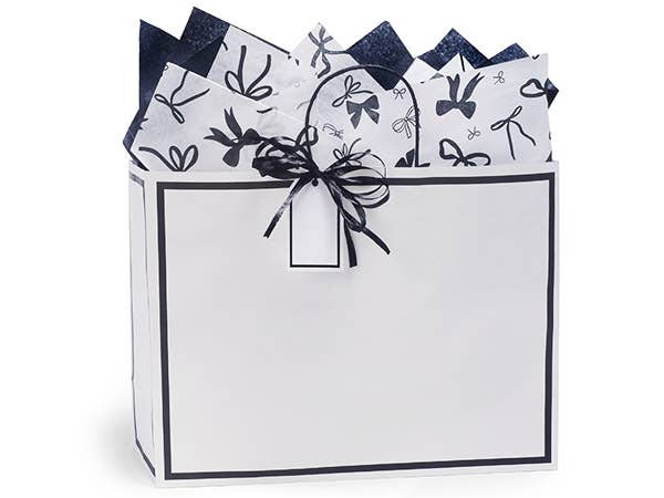 Black and White Luxe Borders Gift Bags