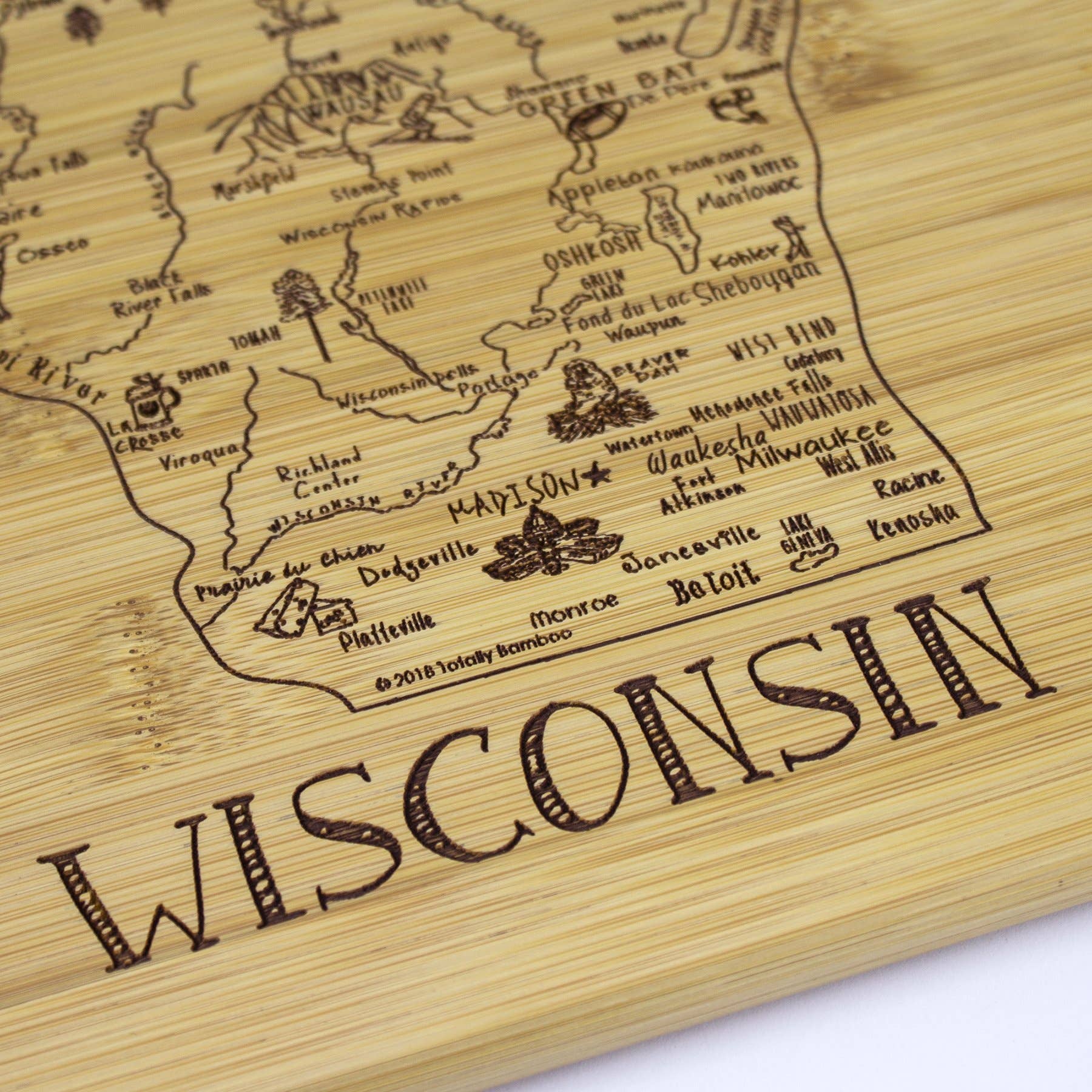 A Slice of Life Wisconsin Cutting & Charcuterie Board