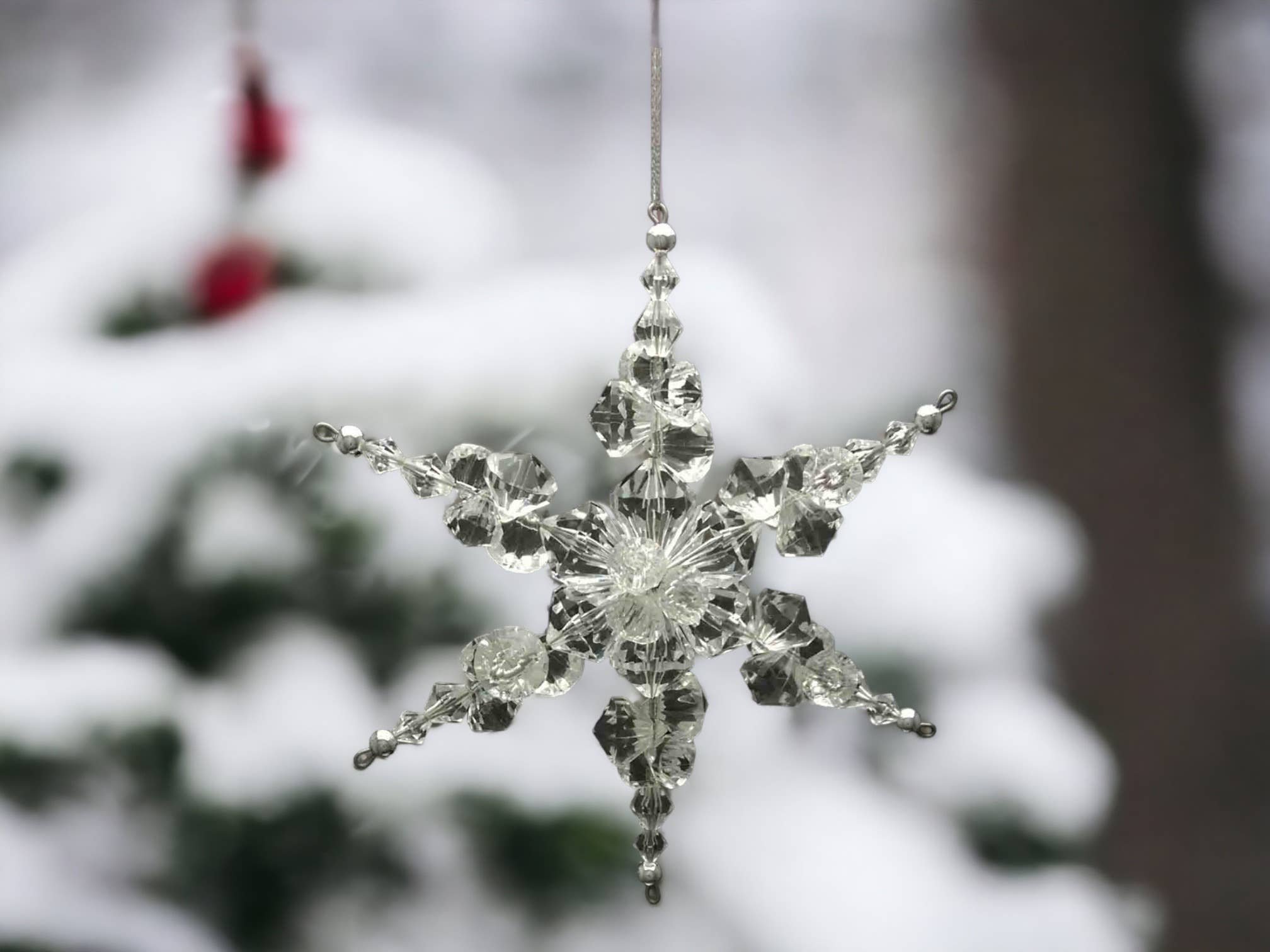 Acrylic Beaded Diamond Snowflake