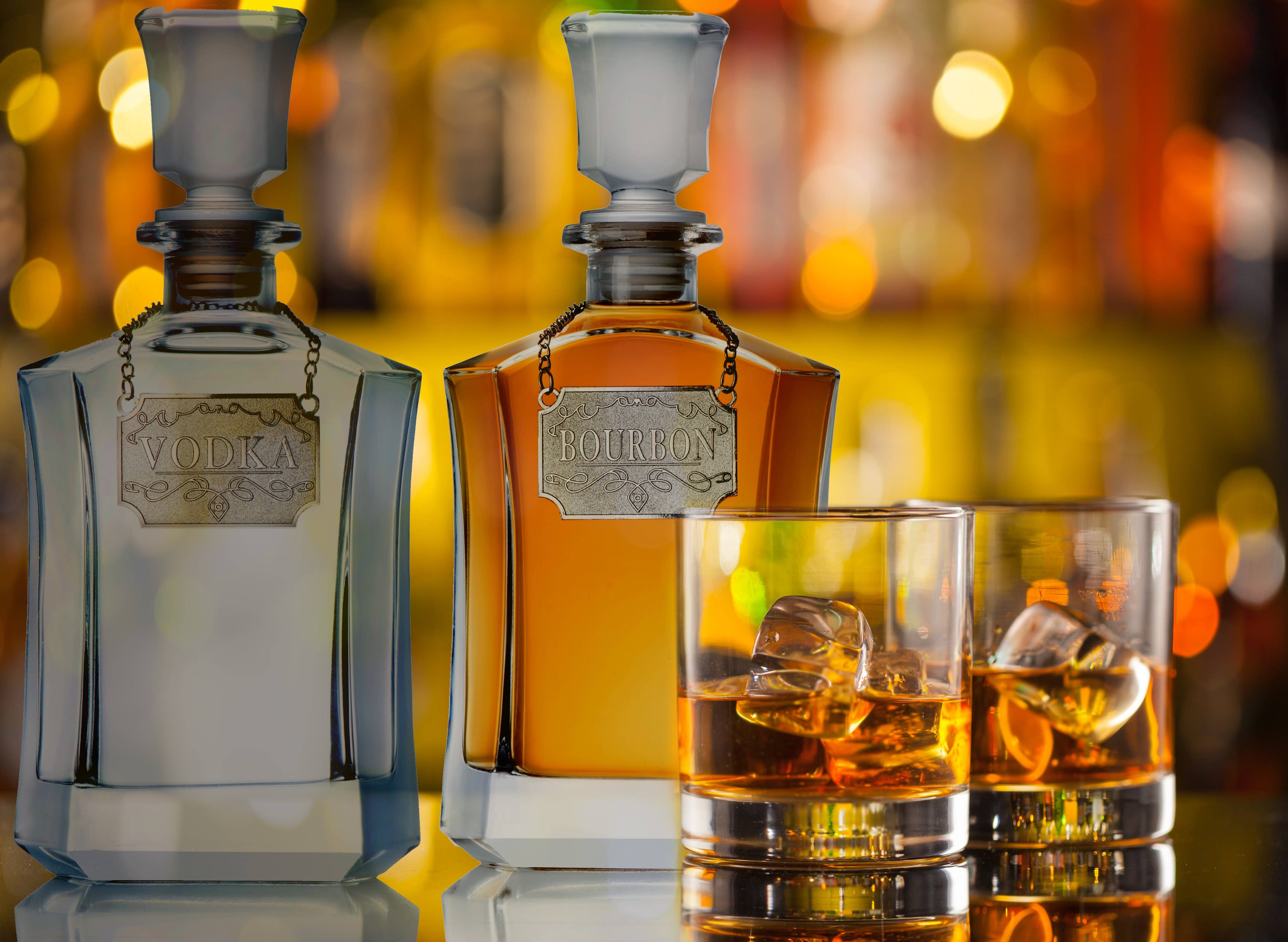 Whiskey Decanter With Label Tag