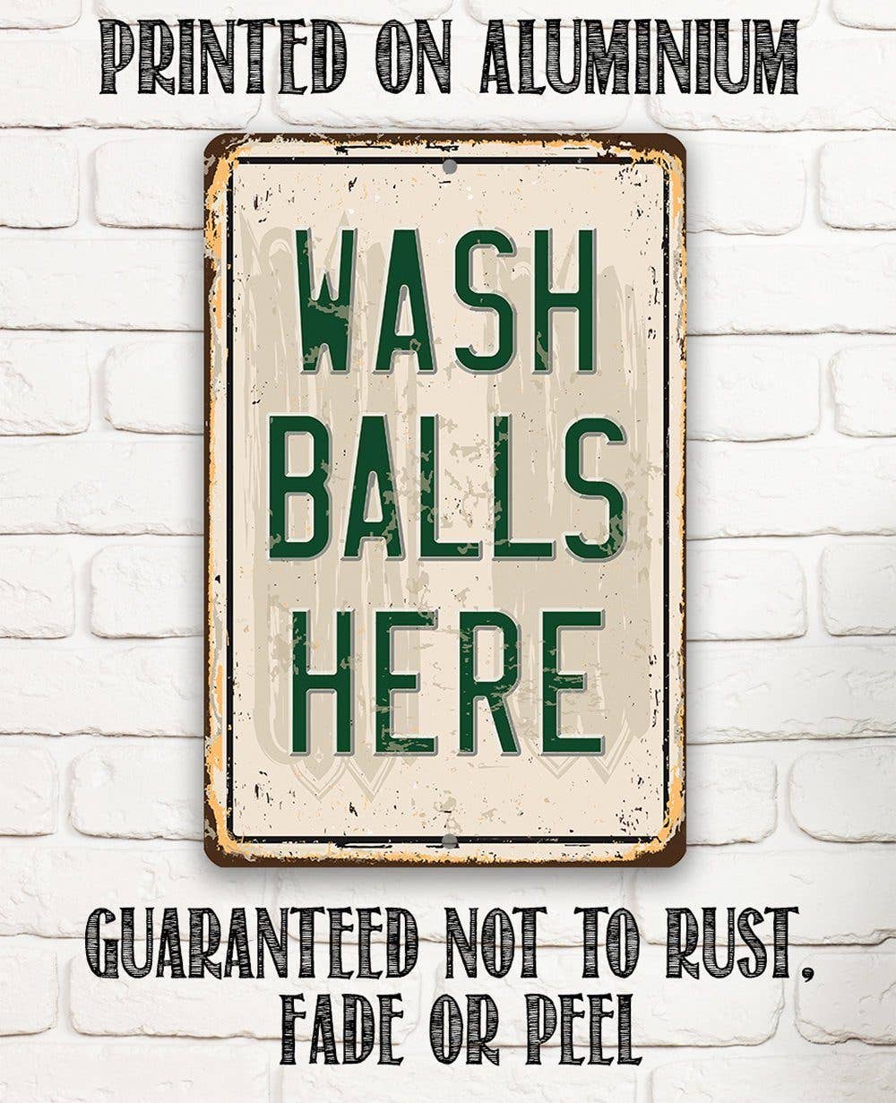 Wash Balls Here Golf Sign