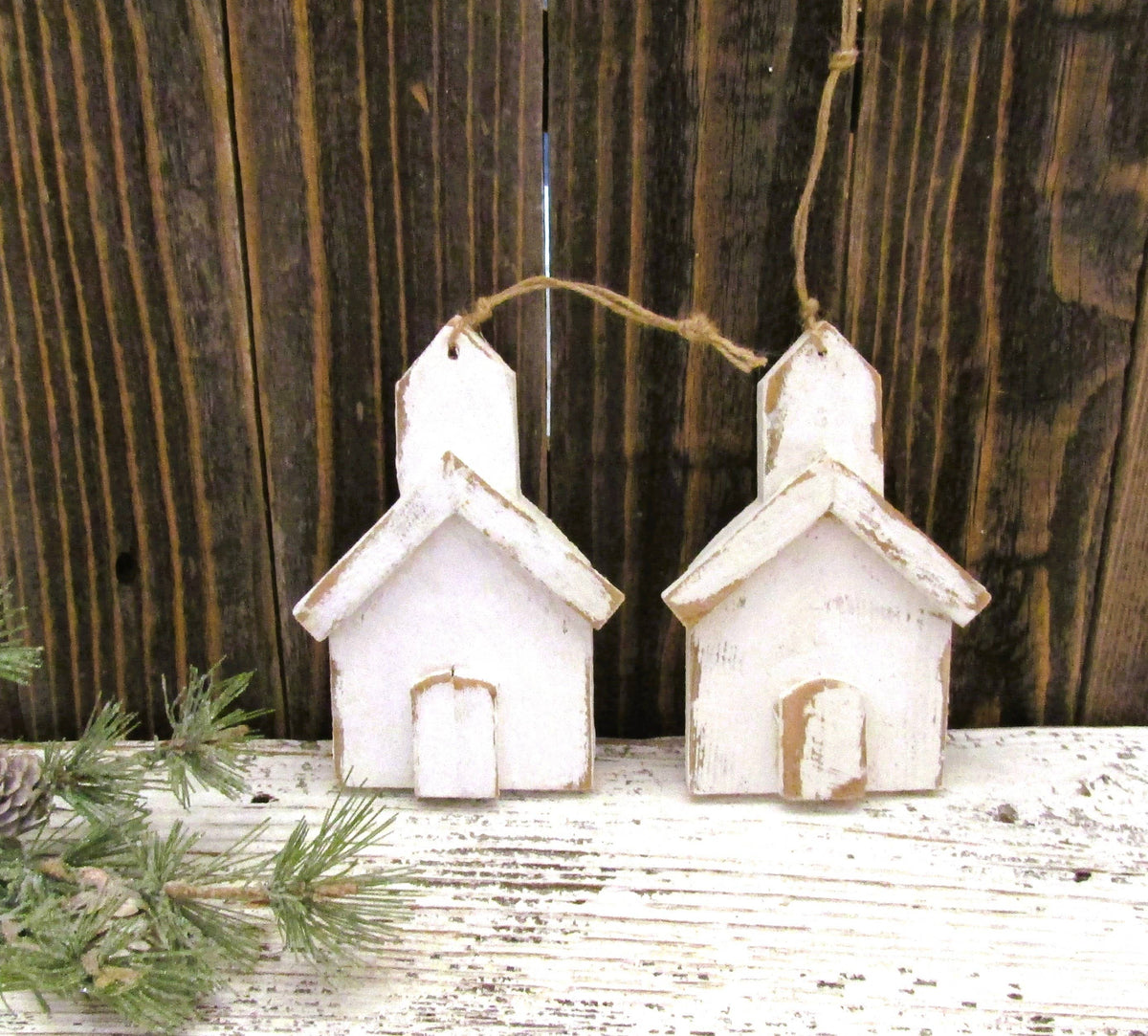 Wood Church Ornament