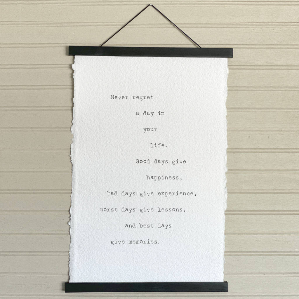 Never Regret Handmade Paper Print