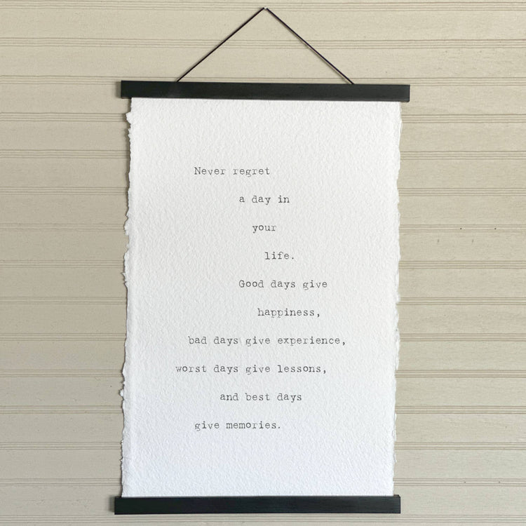 Never Regret Handmade Paper Print