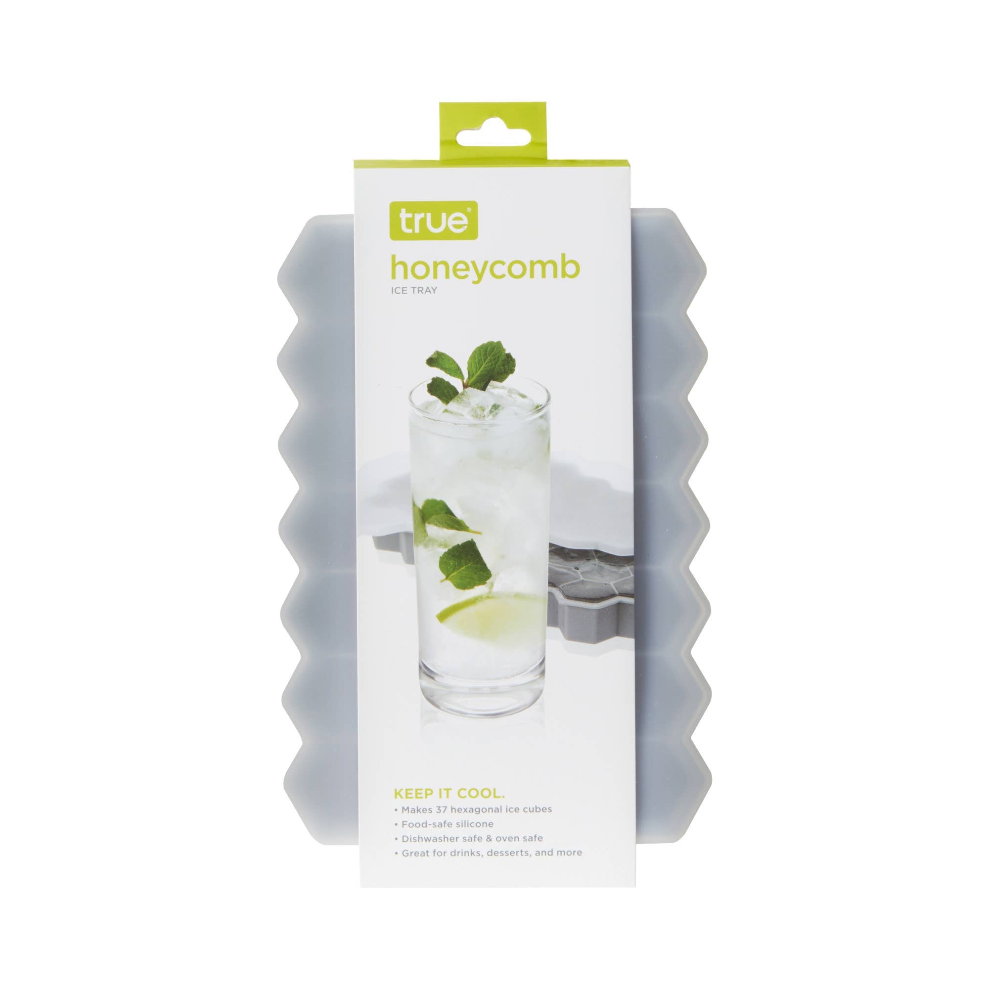 Honeycomb Silicone Ice Tray wtih Plastic Lid
